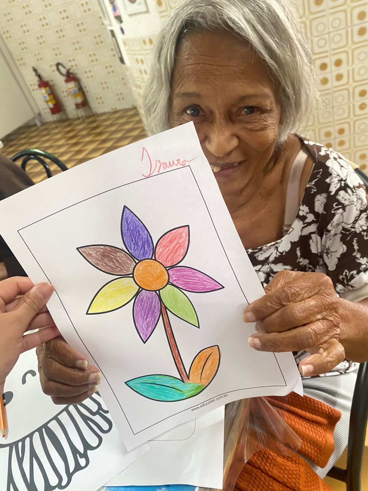Pintura realizada durante atividade manual.