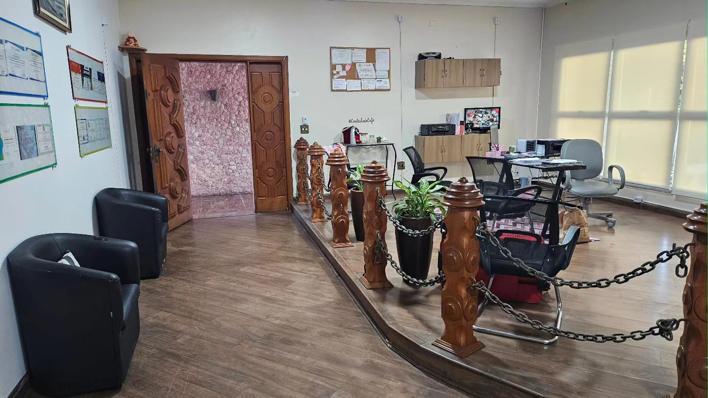 Recepção interna da casa de repouso.